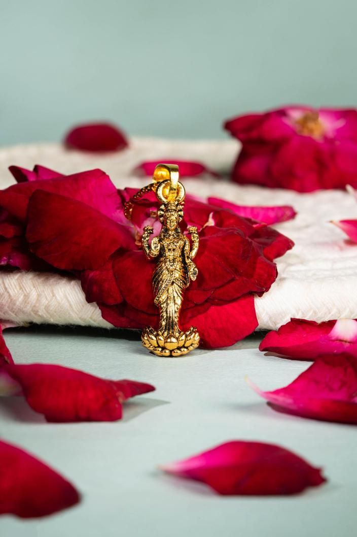Gold Plated Laxmi Mataji Pendant with Chain